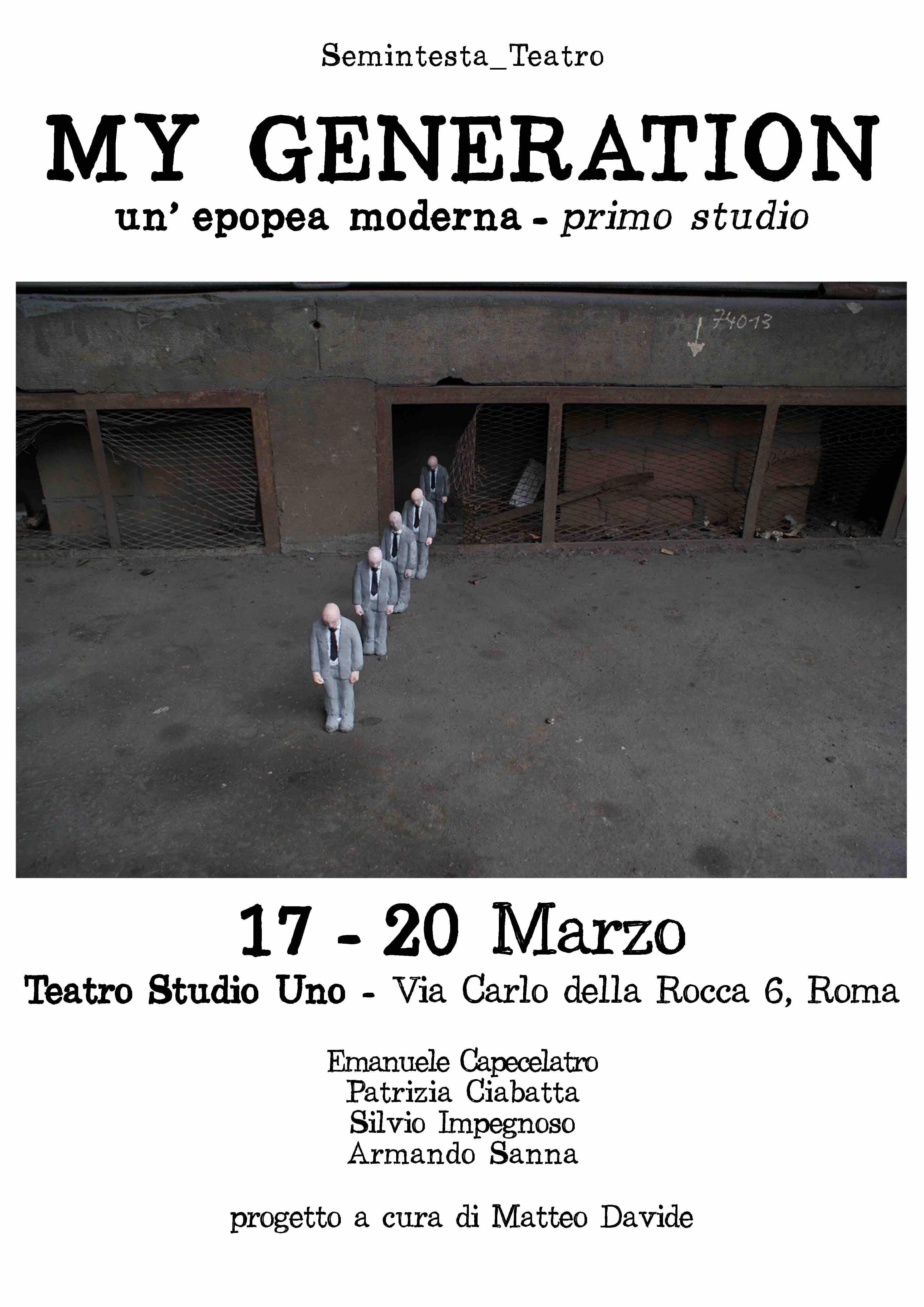 Locandina MYGeneration_Teatro Studio Uno_17-20 marzo